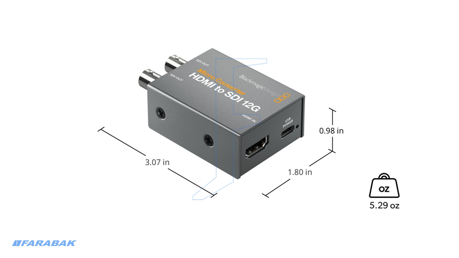 کوچک‌ترین مبدل HDMI به SDI با کیفیت حرفه‌ای و پشتیبانی 12G