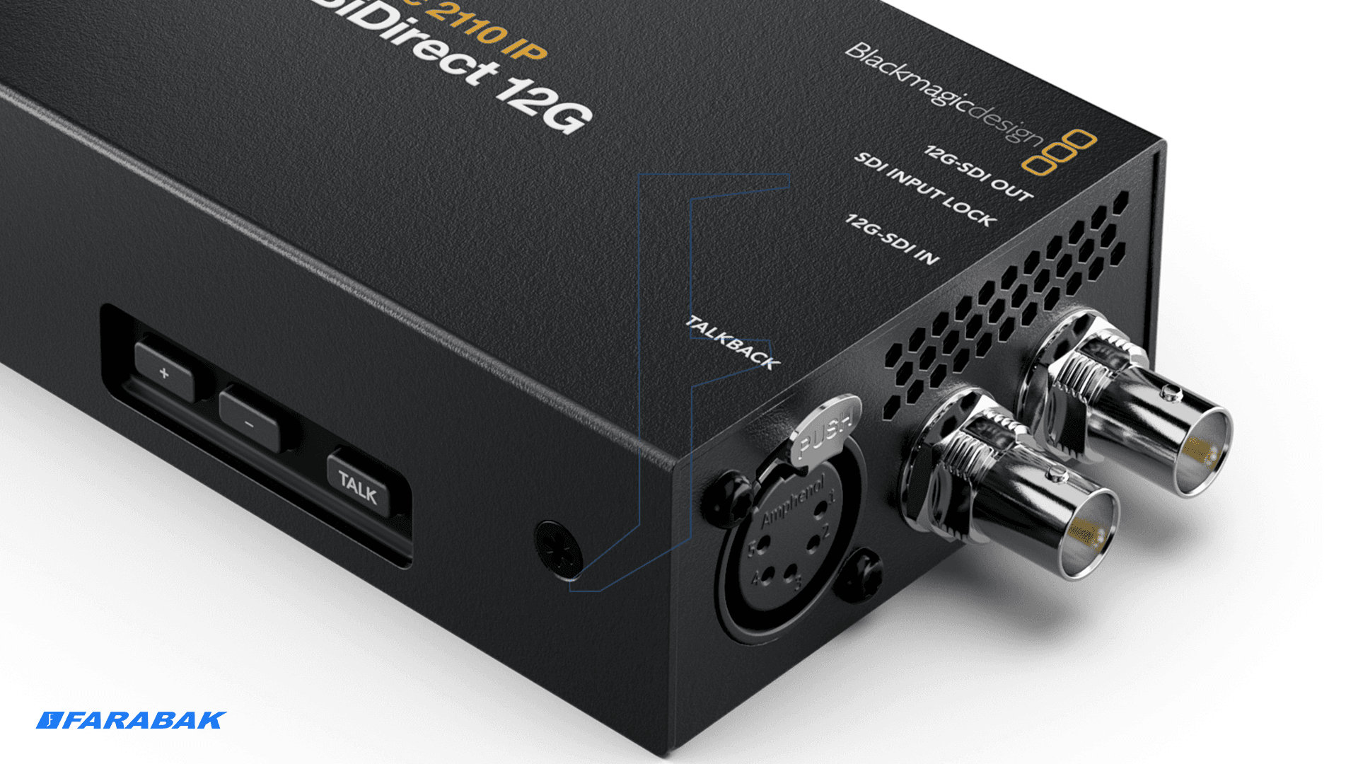 قابلیت Talkback حرفه‌ای با پورت XLR پنج پین و کنترل حجم صدا